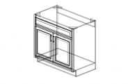 AG-SB36 Shaker Green Sink Base Cabinet 36"W × 34 1/2"H × 24"D