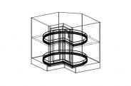 NW-LS36 Classic Wheat Lazy Susan Corner Base Cabinet 36"W  x 34 1/2"H  x 24"D(it comes with wooden basket)