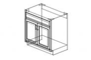 NW-SB33 Classic Wheat Sink Base Cabinet 33"W  x 34 1/2"H  x 24"D
