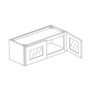 NW-GDW2412 Classic Wheat Wall Glass Cabinet 24"W  x 12"H  x 12"D(Classic Wheat interior color)