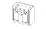 SC-VSDB36 Shaker BROWN Vanity Sink Base Cabinet 36"W × 34 1/2"H × 21"D