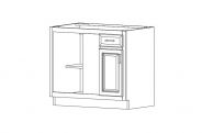 SG-BLB36/39 Shaker Gray Blind Base Corner Cabinet 36"W × 34 1/2"H × 24"D(must pull 3")