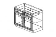 SMD-B42 Slim Shaker Black Base Cabinet 42"W × 34 1/2"H × 24"D