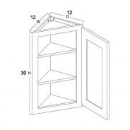 SW-AW1230 Shaker White Wall Angle End Cabinet 12"W × 30"H × 12"D