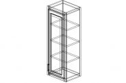 SW-GDW1542 Shaker White Wall Glass Cabinet 15"W × 42"H × 12"D(white interior color)