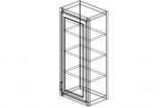 SW-GDW1842 Shaker White Wall Glass Cabinet 18"W × 42"H × 12"D(white interior color)